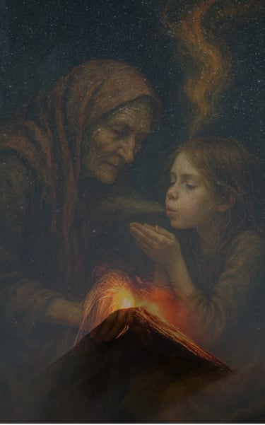 Wounded exile and Baba Yaga alchemise silenced rage and soul protection.