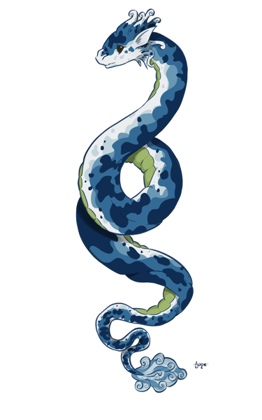 Un dragon bleu