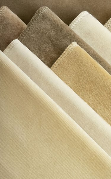 Neutral upholstery swatches for custom furniture
