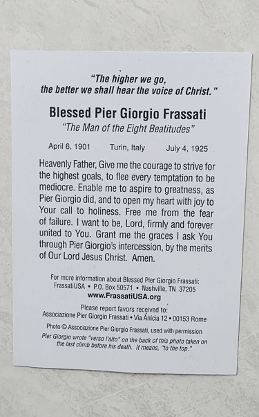 Blessed Pier Giorgio Frassati "The Man of the Eight Beatitudes"