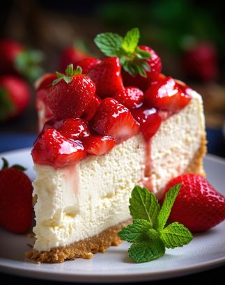 cheesecake with strawberries