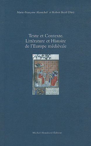 Texte et contexte littérature et histoire de l'europe médiévale cover page