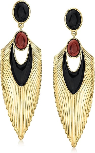 Garnet Art Deco-Inspired Drop Earrings . Riss Simons