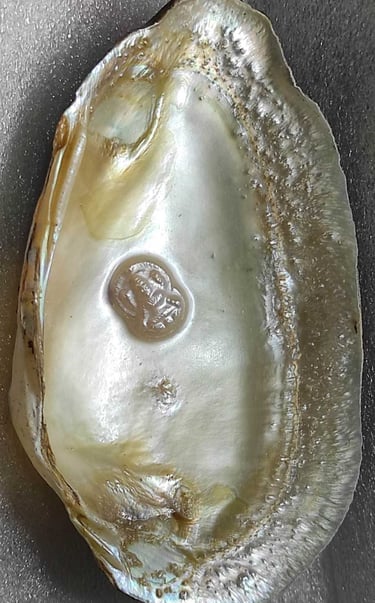 "Artistic divine face pearl–approx 11mm white,using nucleus technique-Export-oriented"