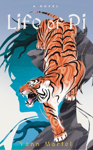 Book cover: A life of Pi, A boy and tiger 