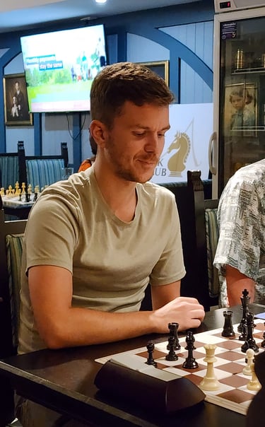 FM Nicolas Grandadam, Switzerland. Bangkok Chess Club at the Royal Oak Bar