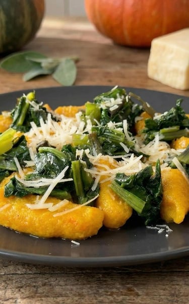 Pumkin gnocchi made at home