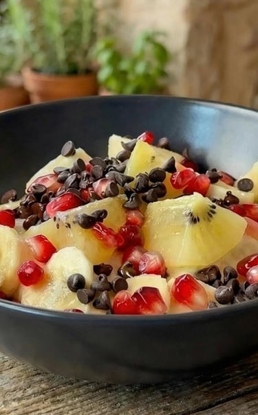 Crema di riso al cocco con frutta fresca