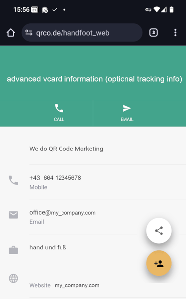 vcards - wiederverwendbarer qrcode auf werbemitteln fuer anpassbare marketing kampagnen