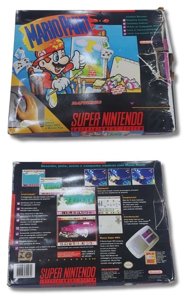 Mario Paint, que permite que se criem desenhos, músicas e animações na tela com a ajuda de um mouse