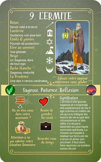 Eden le jeu de la vie Le tarot de jasper L’ermite explications