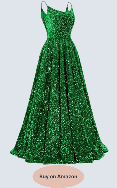 Tianzhihe Spaghetti Straps Sequin Prom Dresses Sparkly Long