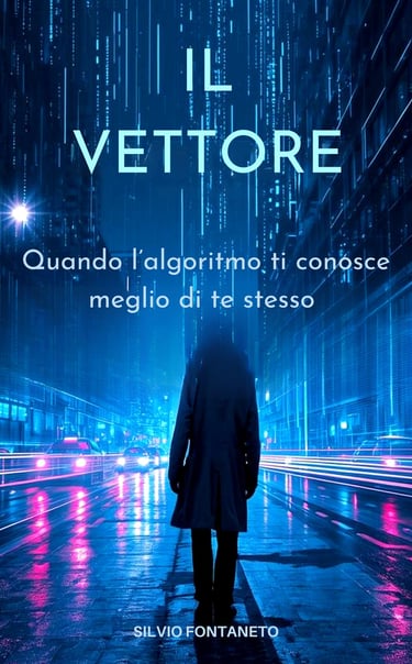 The Vector thriller book cover by Silvio Fontaneto - AI and technology suspense