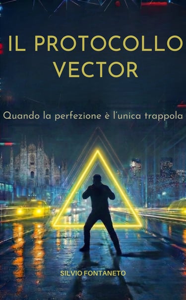 The Vector thriller book cover by Silvio Fontaneto - AI and technology suspense