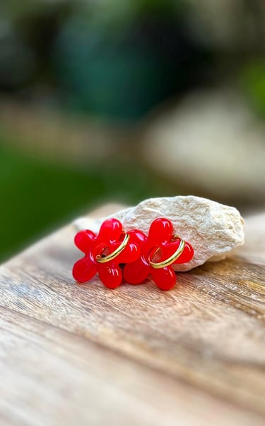 boucles d'oreilles interchangeables fleur