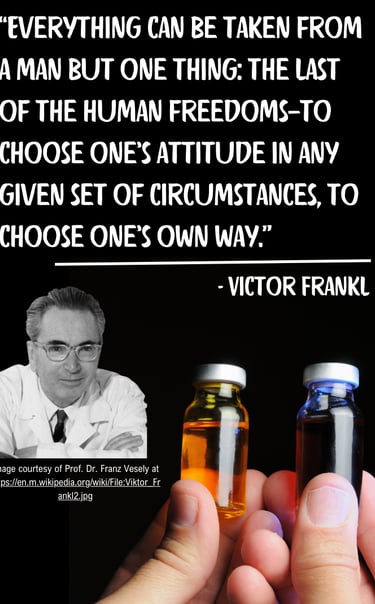 Victor Frankl quote about choosing your attitude to drive success in challenging situations.