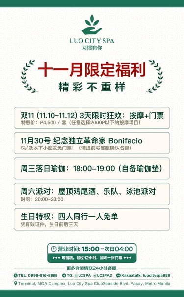 Manila spa november promo