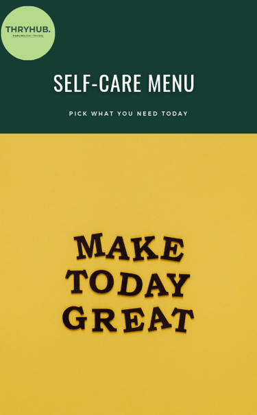 Self-care menu printable