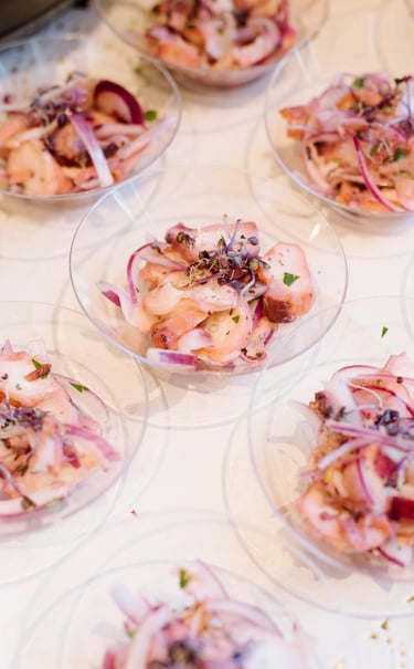 Glass Cups with Ceviche