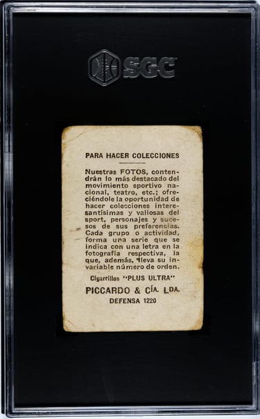 1926 Piccardo & CIA Cigarillos Plus Ultra Basketball Card E1 Cordoba Reverse Back