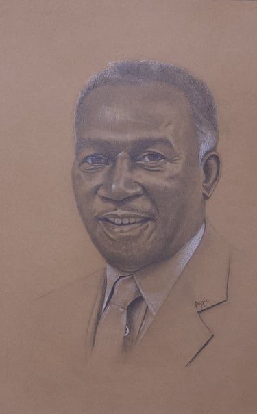 a drawing of a man in a suit and tie