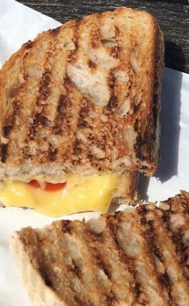 a cheese and tomato toastie from the ark northampton vegan cafe