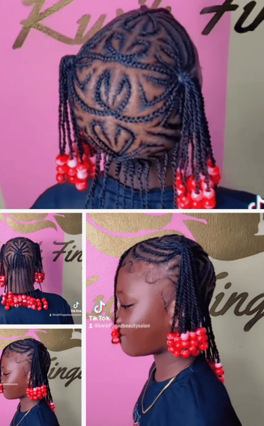 kids cornrows with beads