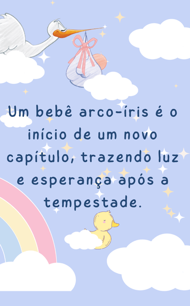 UM BEBE ARCO IRIS É O INÍCIO DE UM NOVO CAPÍTULO, TRAZENDO LUZ E ESPERANÇA APÓS A TEMPESTADE