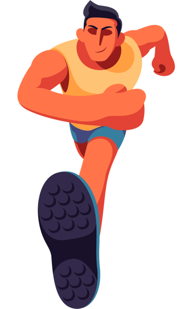 man running graphics 