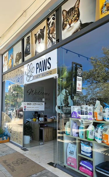 Photo of Paws Vet Clinic shop front.