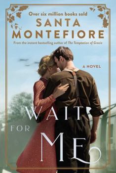 Cover of "Wait for Me" with a wartime couple embracing beneath passing planes.