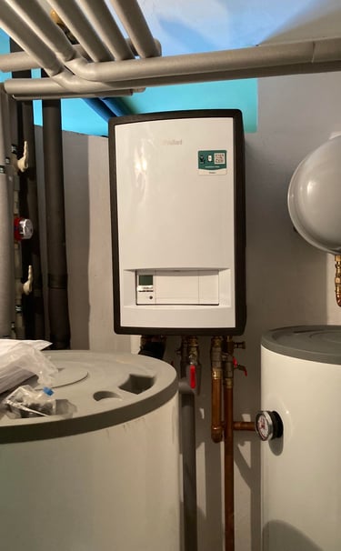 Tepelný čerpadlo, kotelna, akumulační nádrž, topení, vaillant