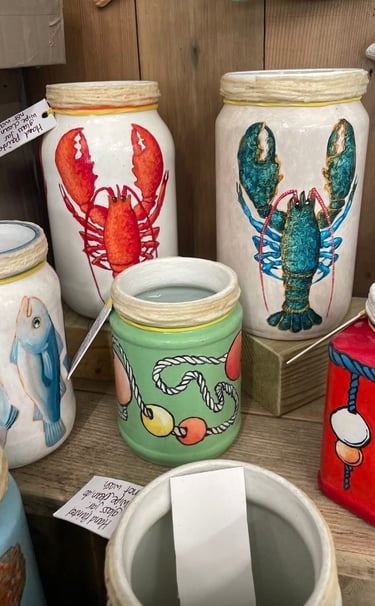 Lucy Wilson painted jars