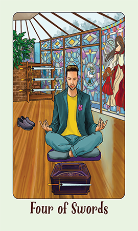 Jasper tarot four of pentacles