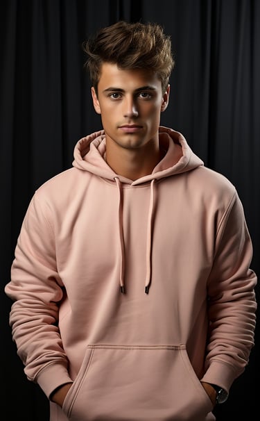 Rongzhiyue: Man in pink hoodie