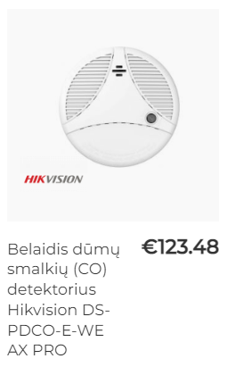 belaidis dūmų smalkių (CO) detektorius Hikvision DS-PDCO-E-WE ax pro