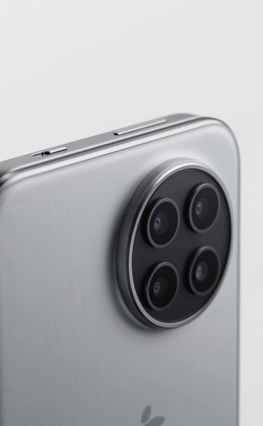 Close-up of a premium tech device detail, brushed aluminum texture, clean lines. Aesthetic of precision and luxury. Soft studio lighting on #F8F5F2 background.