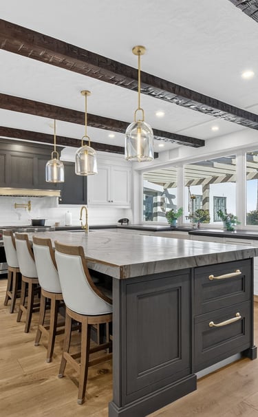 Large kitchen island renovation South Florida