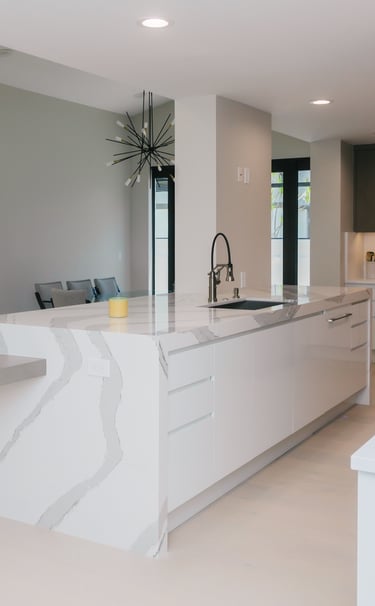 Modern white kitchen renovation Delray Beach