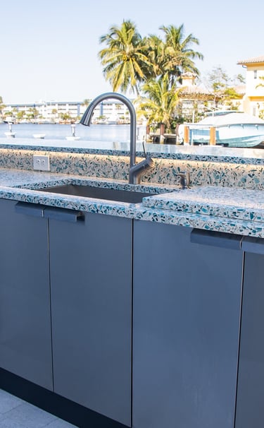 Outdoor kitchen and waterfront remodel South Florida