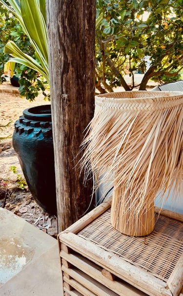 Décoration extérieure du boutique hôtel Maison Fimela au coeur du Sine Saloum