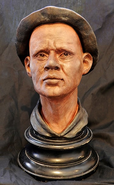 Realistic male portrait bust sculpted and finished through 3D sculptural services