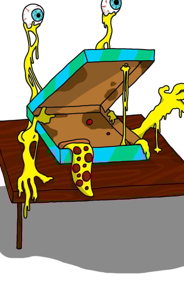 Drawing of a Pizza Monster