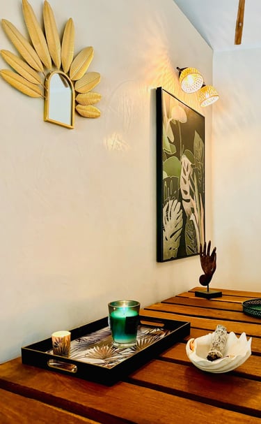Décoration du spa du boutique hôtel Maison Fimela situé au coeur du Sine Saloum