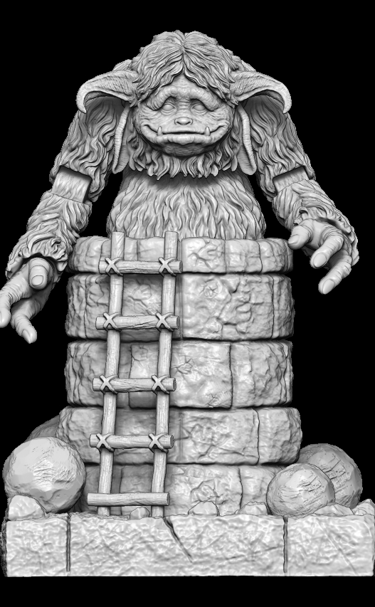 Fantasy creature character sculpture digitally sculpted for professional 3D sculptural services