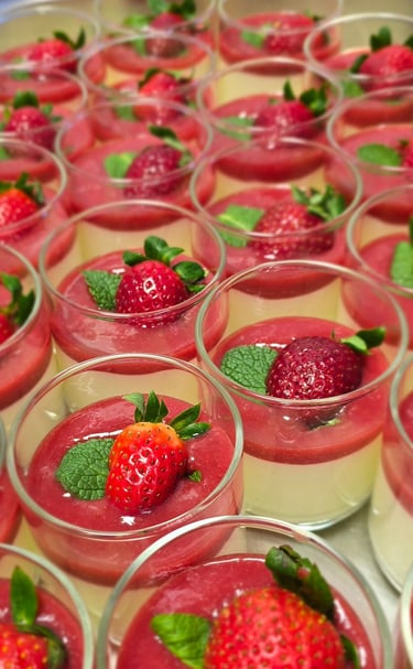 Panna Cotta mit Erdbeerspiegel