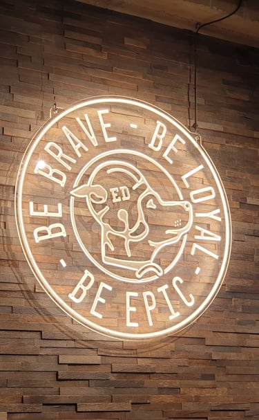CNC carved acrylic sign with LEDs