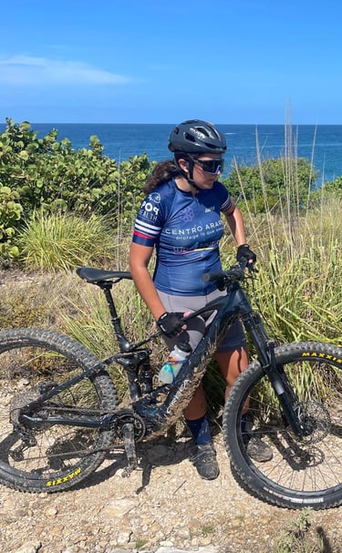 A woman on a dirt road