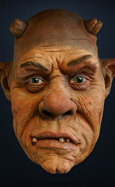 Fantasy troll character head sculpt produced with detailed 3D sculptural services