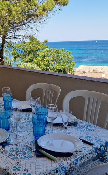 terrace with sea view